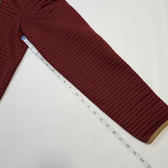 L.L.Bean Jacket Mens Medium Burgundy Hooded Full Zip Slightly Fitted Polyester - Picture 8 of 9